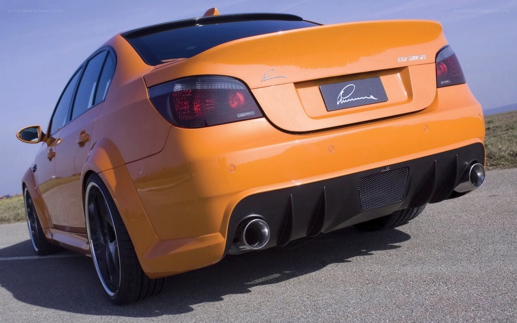 orange modified sedan car