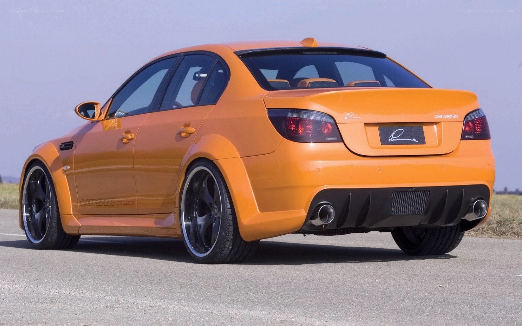 orange modified sedan car