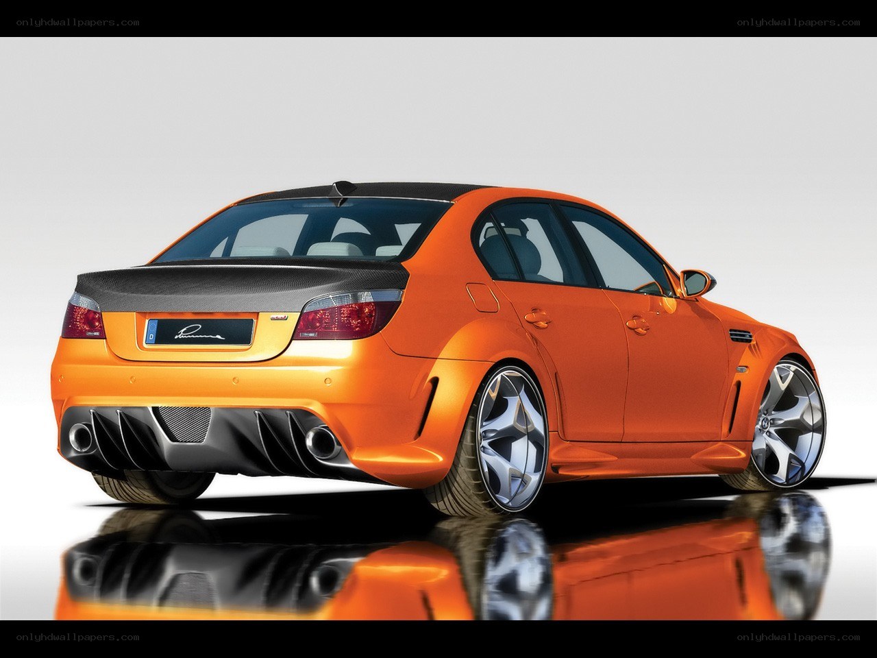 orange modified sedan car