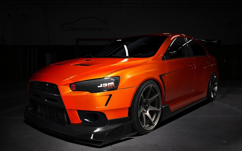 Orange Modified Sedan — Dramatic, Photograph