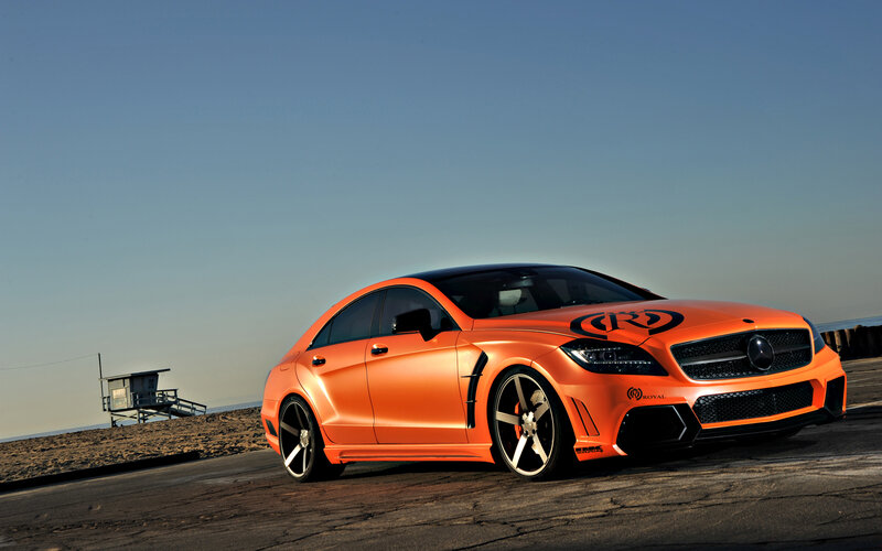 Orange Modified Sedan — Dramatic, Sunset, Photograph, Beach, Lifeguard Tower