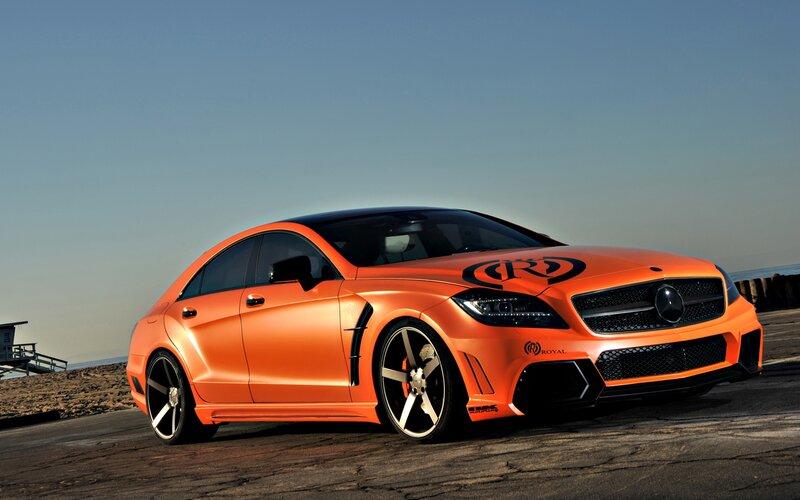 Orange Modified Sedan — Dramatic, Sunset, Photograph, Car