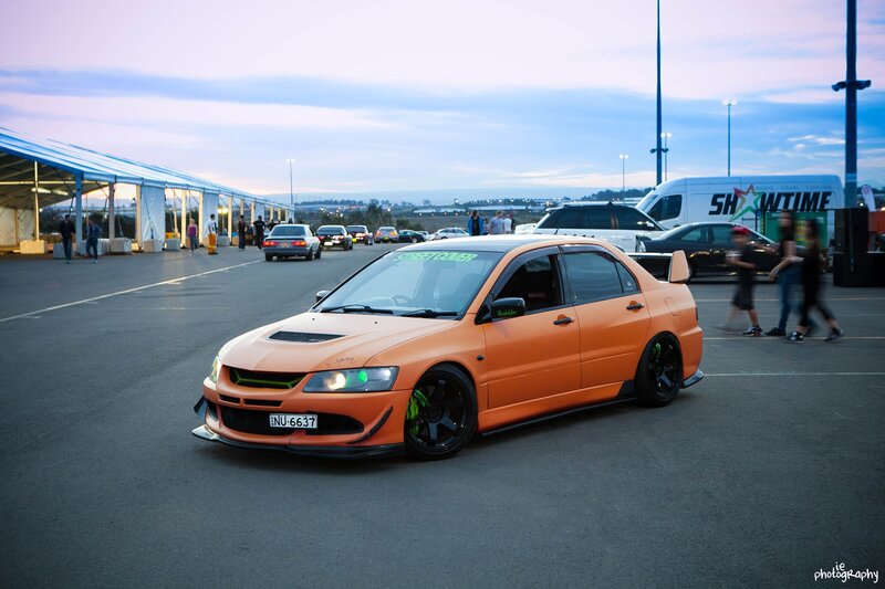 Orange Modified Sedan — Evening