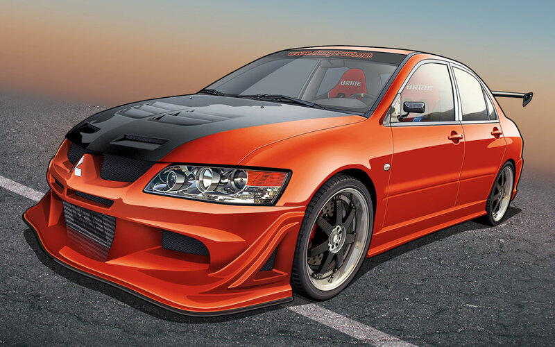 orange modified sports car