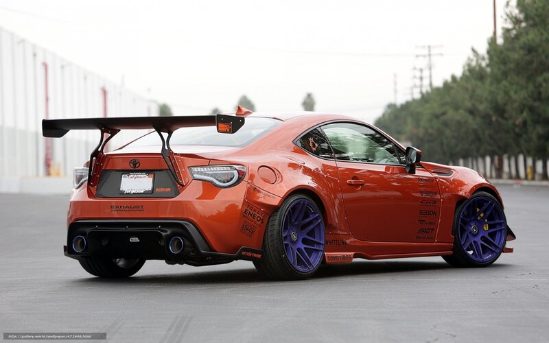 Orange Modified Sports Car — Dynamic, Afternoon