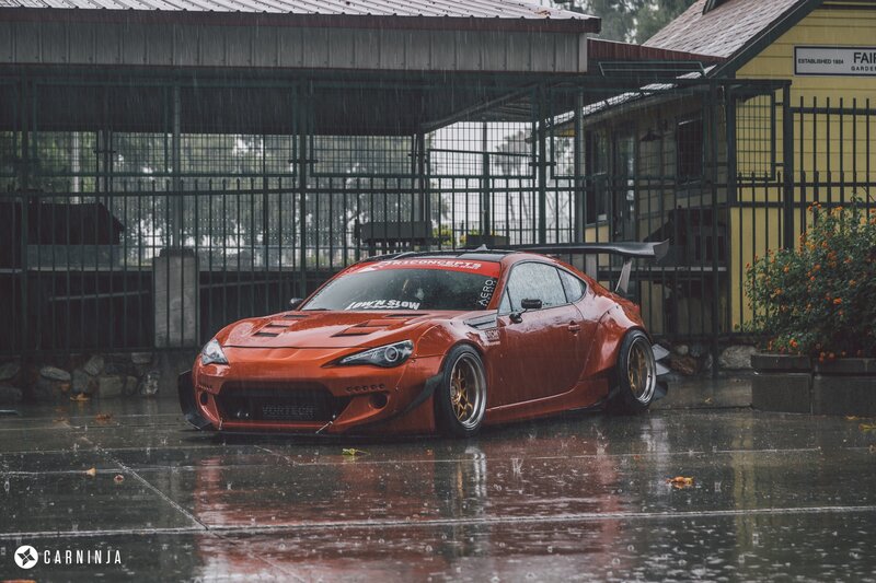 Orange Modified Sports Car — Red