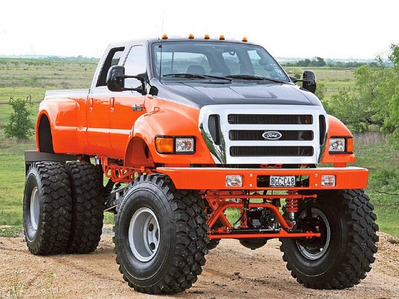 orange monster truck pickup