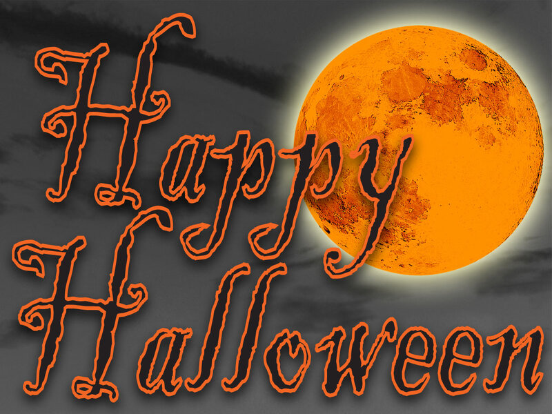 Orange Moon and Text