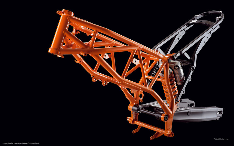 orange motorcycle frame