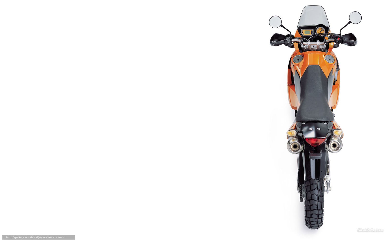 orange motorcycle from above