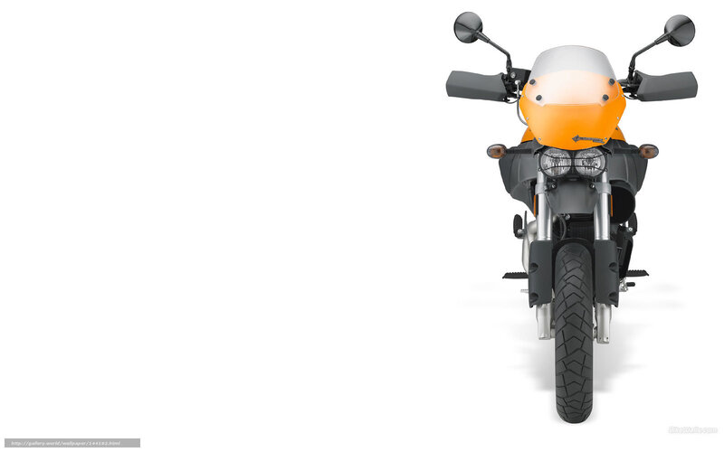 Orange Motorcycle Front View — Neutral