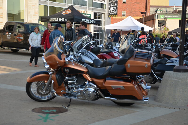 Orange Motorcycle in Street