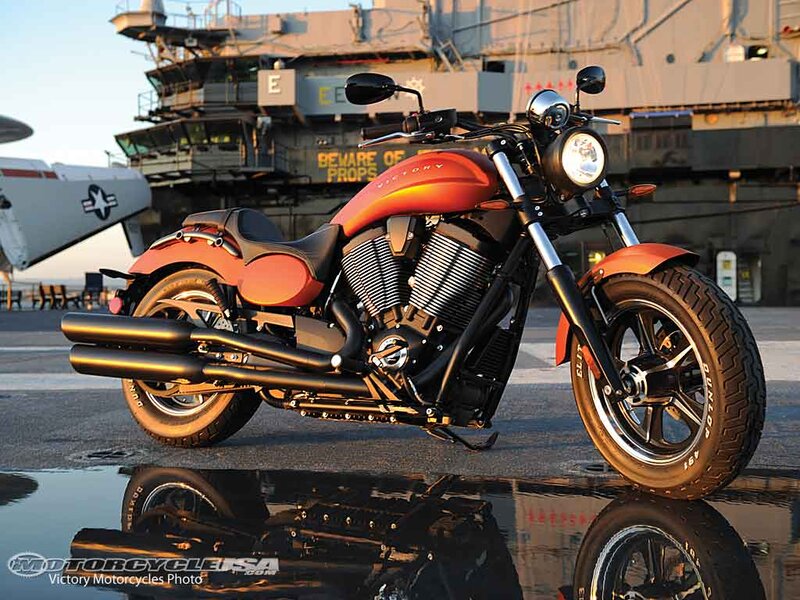 Orange Motorcycle on Deck