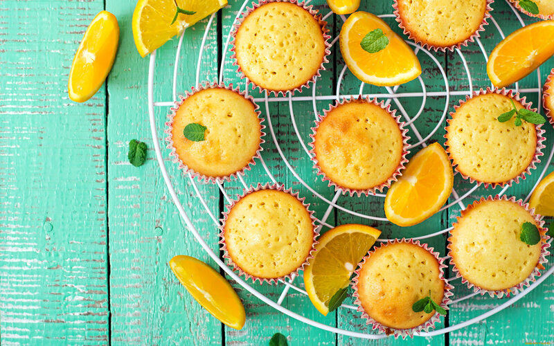 Orange Muffins on Rack