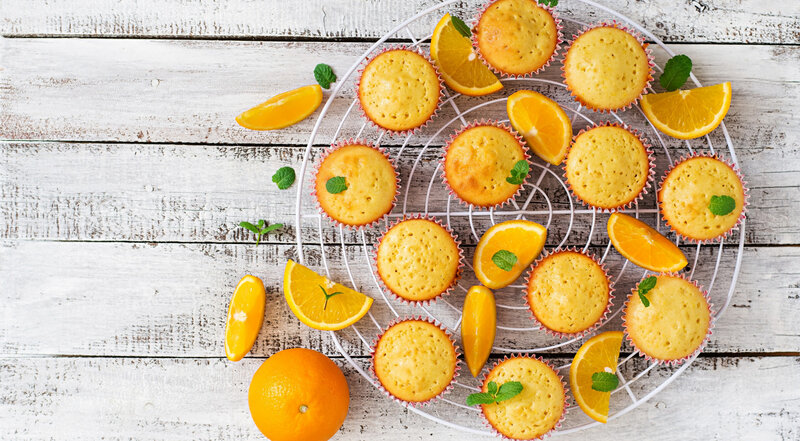 Orange Muffins on Rack — Yellow