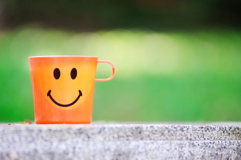 Orange Mug with Smiley Face