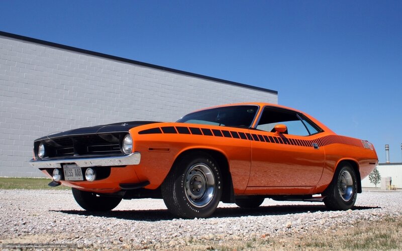 Orange Muscle Car — Bright, Afternoon, Photograph