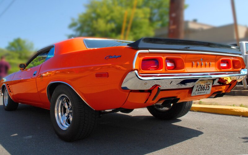 Orange Muscle Car — Bright