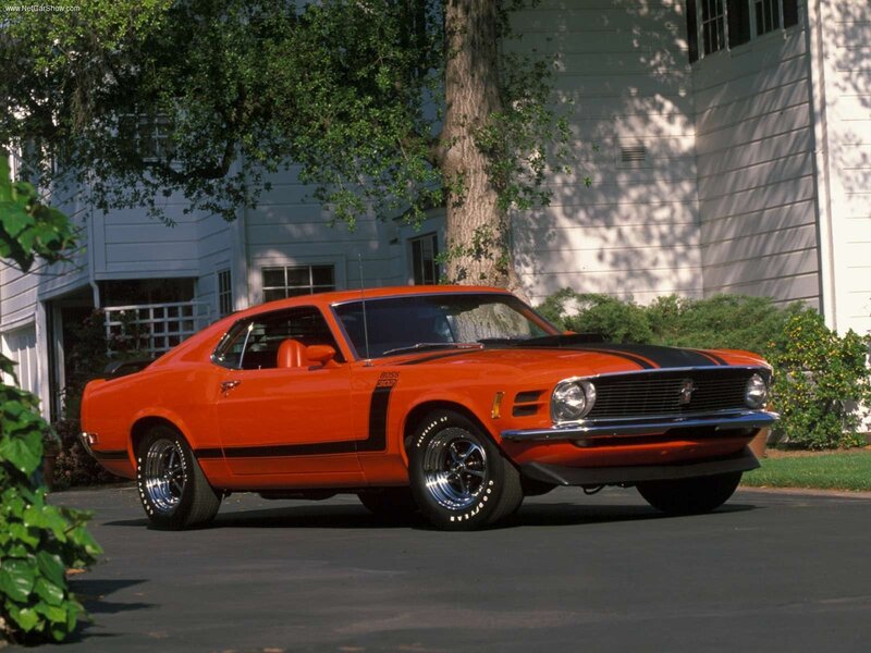 Orange Muscle Car — Calm, Afternoon, Photograph, House