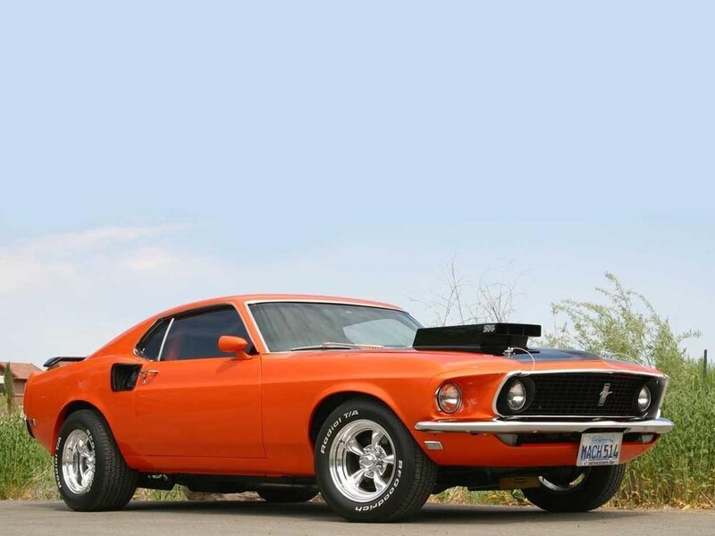 Orange Muscle Car — Calm, Afternoon, Photograph, License Plate