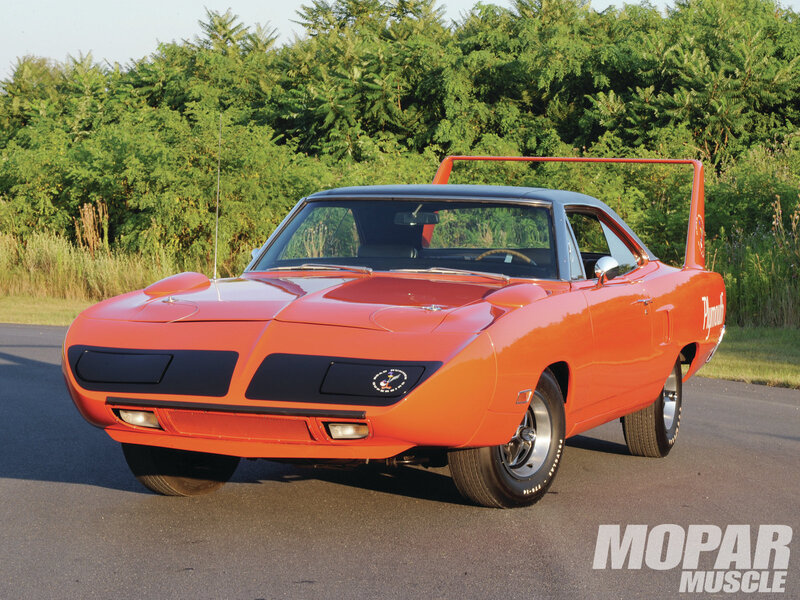 Orange Muscle Car — Calm, Afternoon, Photograph, Trees, Road