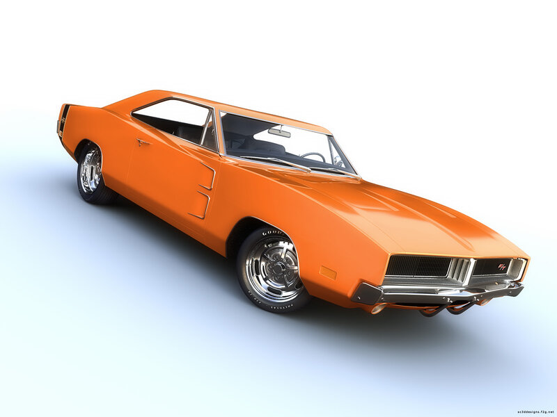 Orange Muscle Car — Clean