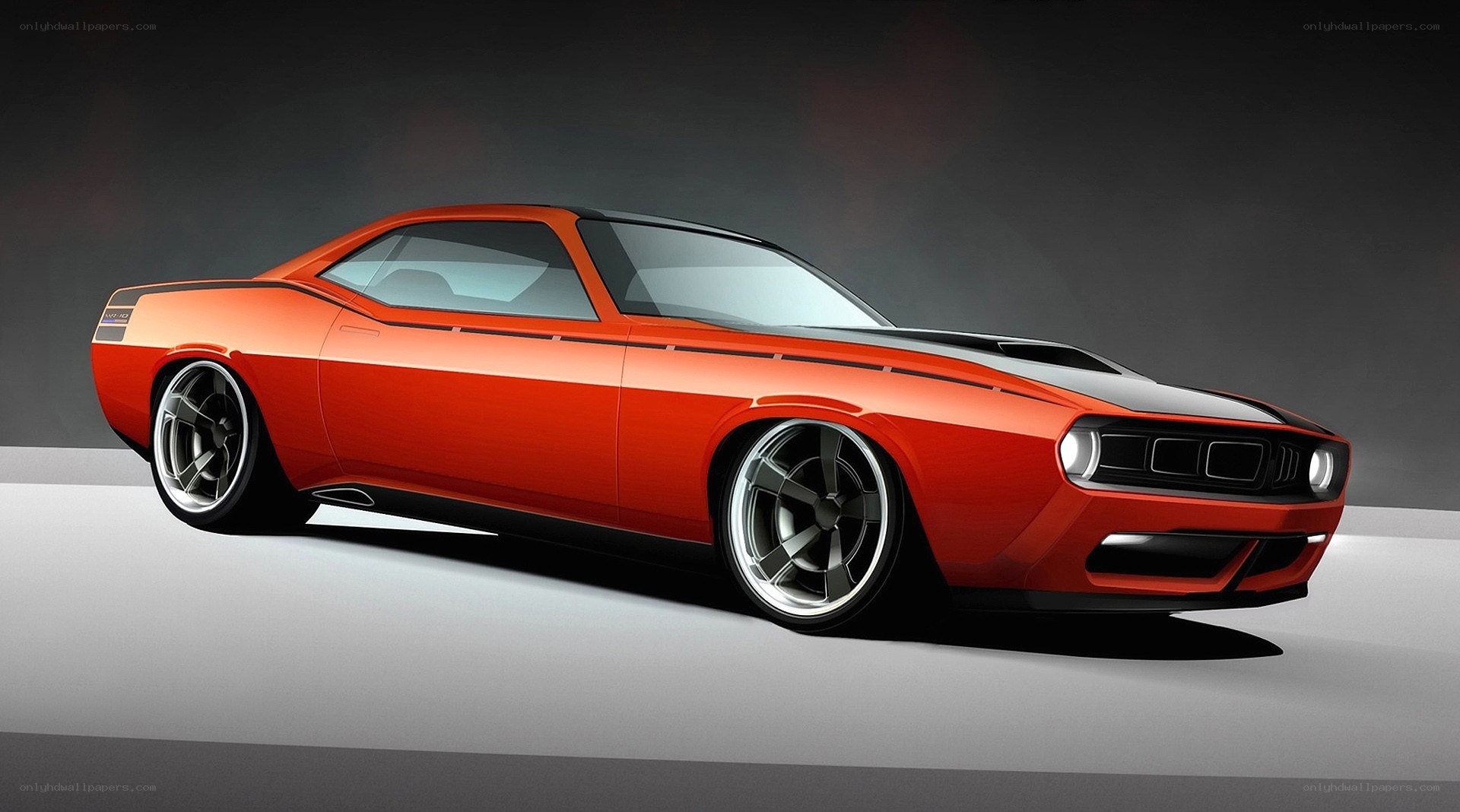 Orange muscle car concept