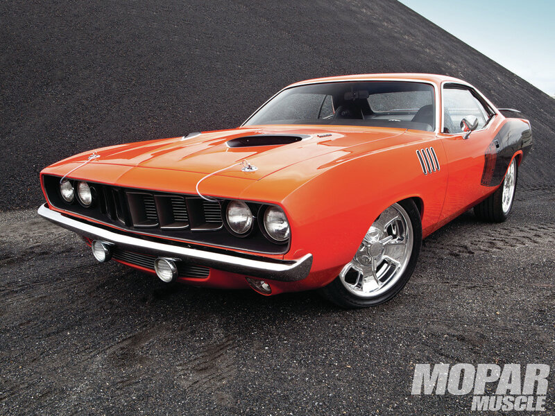Orange Muscle Car — Dramatic, Afternoon, Photograph