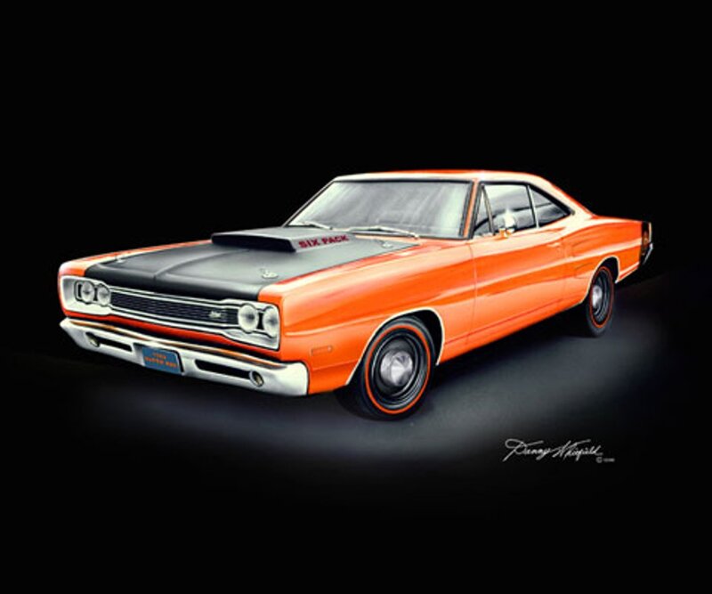 Orange Muscle Car — Dramatic, Illustration