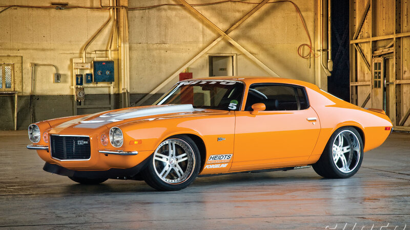 Orange Muscle Car — Dramatic, Photograph, Garage