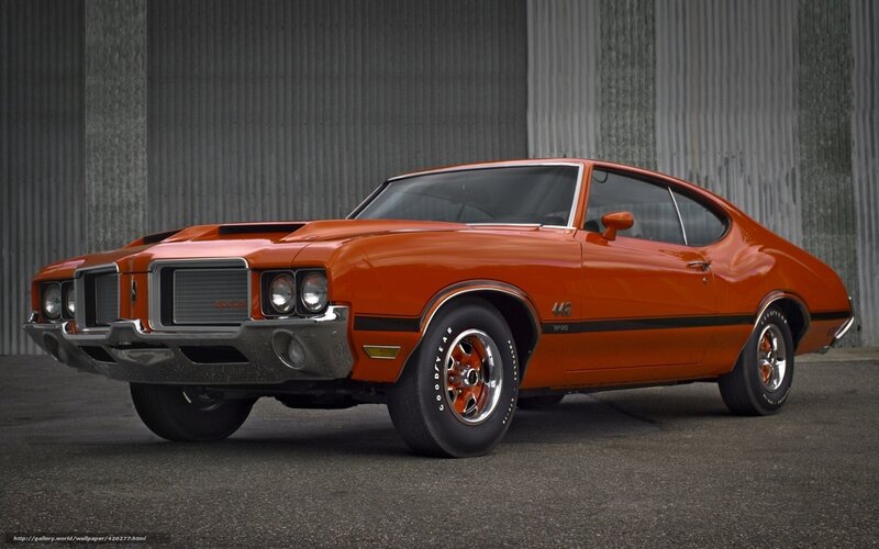 Orange Muscle Car — Dramatic, Photograph, Wall, Tires