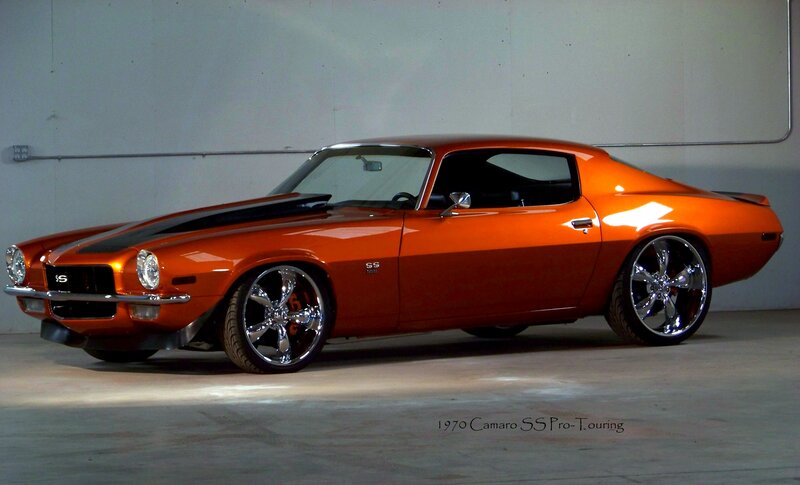Orange Muscle Car — Dramatic, Photograph, Wheels, Tinted Windows