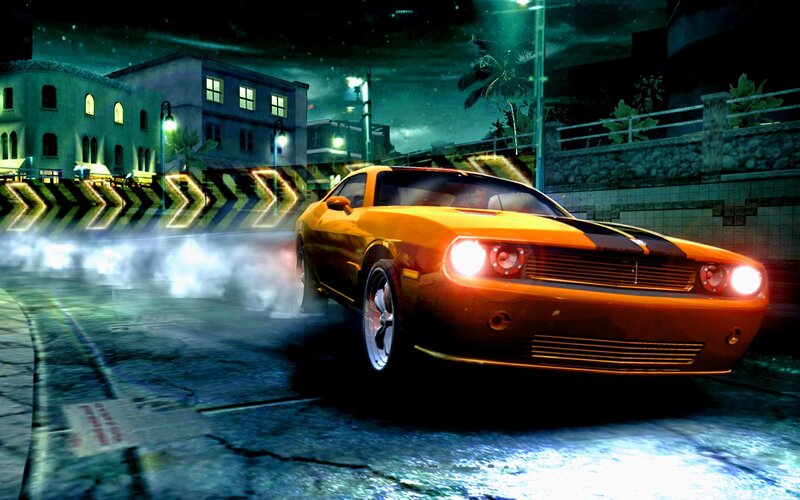 Orange Muscle Car — Dramatic