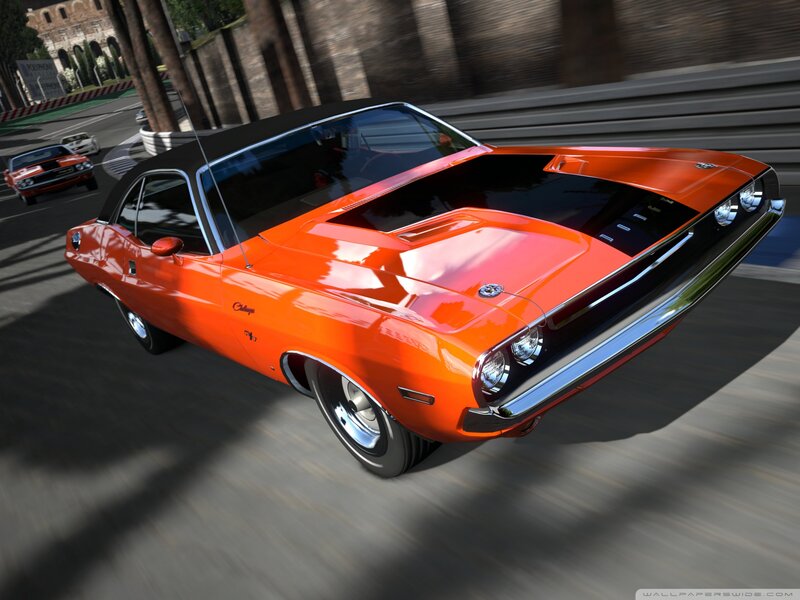 Orange Muscle Car — Dynamic, Afternoon, 3d Render