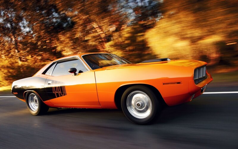 Orange Muscle Car — Dynamic, Autumn