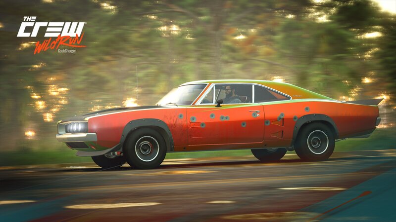 Orange Muscle Car — Dynamic, Sunset, 3d Render, Driver