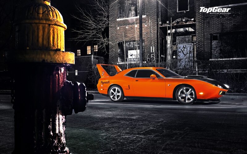 Orange Muscle Car — Fire Hydrant