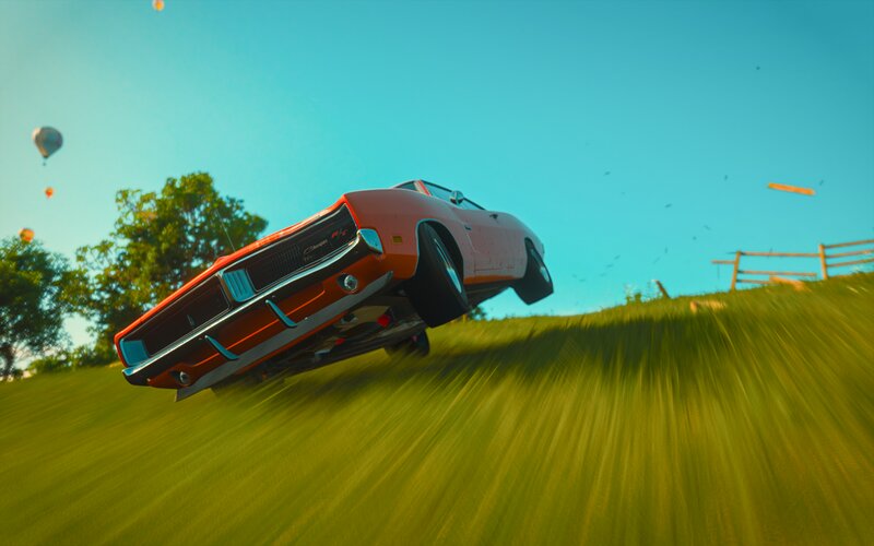 Orange Muscle Car — Green