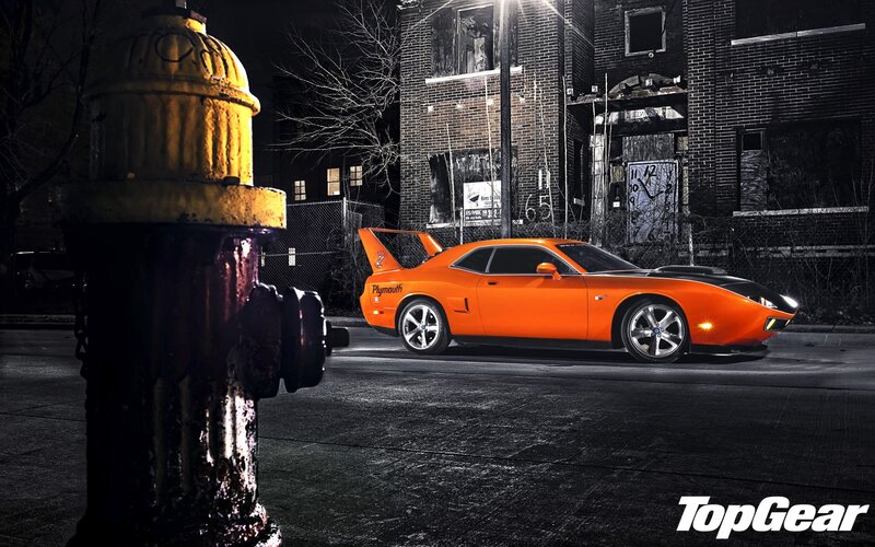 Orange Muscle Car — Night