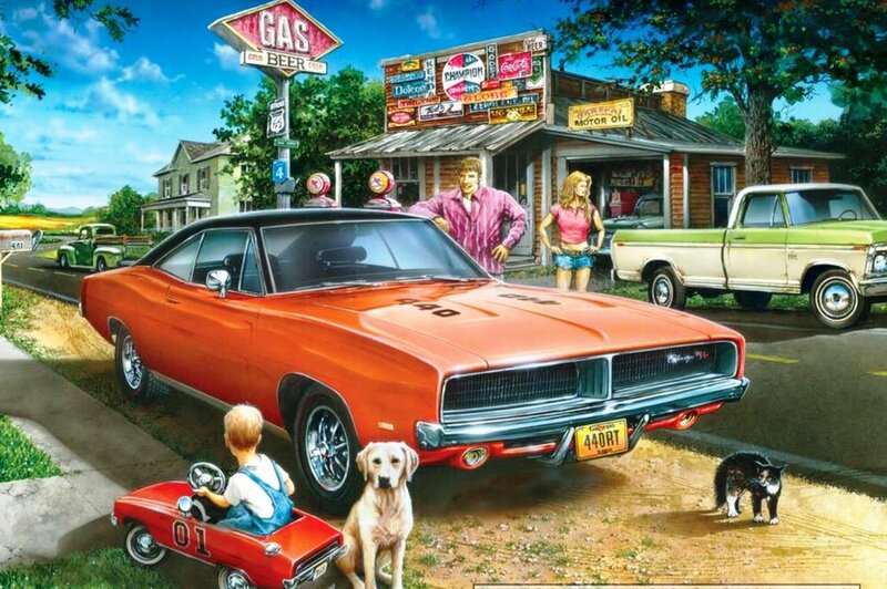 Orange Muscle Car — Nostalgic