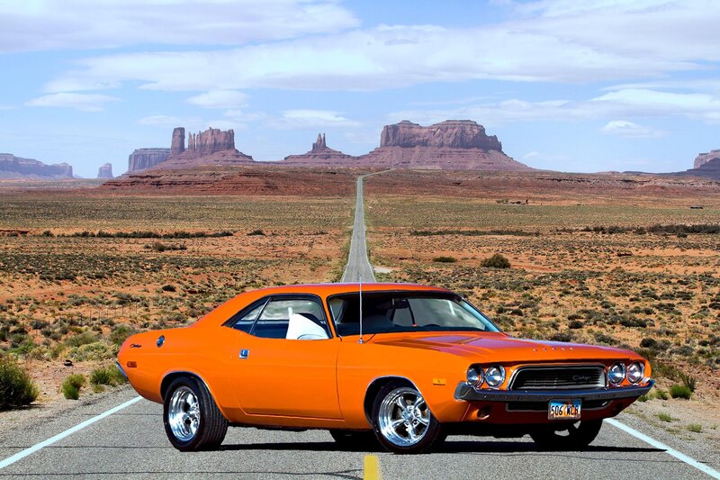 Orange Muscle Car — Open