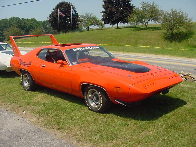 Orange Muscle Car — Outdoor, Afternoon, Photograph, Grass