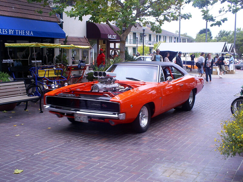 Orange Muscle Car — Outdoor, Afternoon