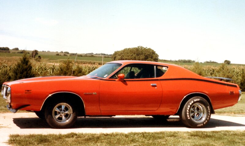 Orange Muscle Car — Red, Calm, Afternoon
