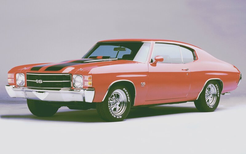 Orange Muscle Car — Red, Classic, Photograph