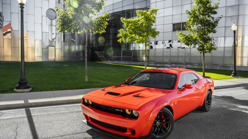Orange Muscle Car — Red, Dramatic, Afternoon, Photograph