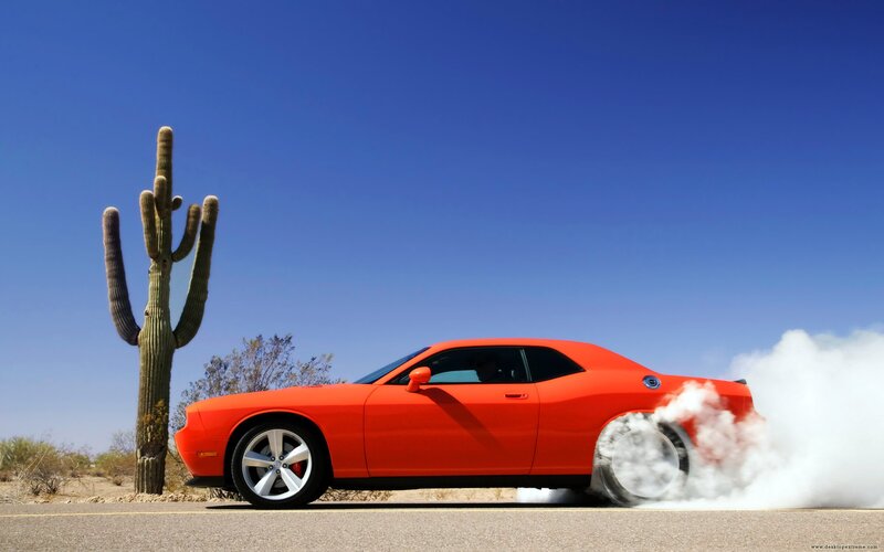 Orange Muscle Car — Red, Dramatic, Afternoon
