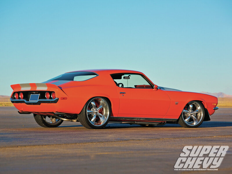 Orange Muscle Car — Red, Serene, Afternoon