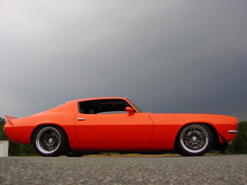 Orange Muscle Car — Road