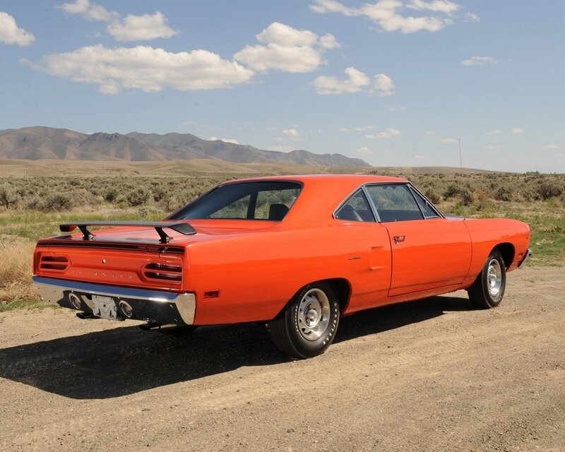 Orange Muscle Car — Serene, Afternoon, Photograph, Mountains, Desert